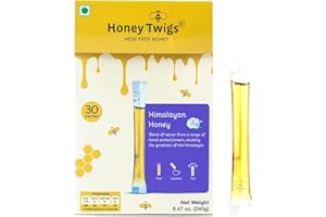 Pure Himalayan Honey Sachets - 30 Count Single Serve Honey Sticks - 8 ml per sachet | 100% Pure, Healthy, On the Go, Mess Free| HONEY TWIGS