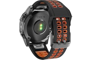 ISABAKE Silicone Cinturini di Ricambio Compatibile con Fenix 7X/Fenix 6X/Fenix 6X Pro/Fenix 5X/Fenix 5X Plus/Fenix 3/HR/Descent MK1/D2 Delta PX/D2 Charlie, Quick-Fit 26mm Sport Cinturino loop.