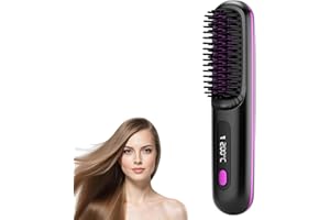 NATWO Glow Wave Heated Brush, 2025 Glow Wave Heated Brushs for Short Hair, Go Brush Pro - 3 Heat Settings & LED Screen for Travel and Frizz-Free Styling (Black)