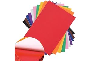 VARIOUS Foglio di schiuma EVA fogli di gomma EVA carta adesiva assortita 10 colori per artigianato fai da te progetti scolastici decorazione artigianale (21 × 29,7 cm)