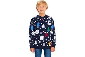 SAANS247 Boys Girls Kids Children Unisex Christmas Xmas Knitted Novelty, Retro, Elf, Football Jumper Sweater