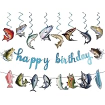 13-teiliger Angelkuchen-Topper Set – Deko Für Geburtstag, Angelparty, Mit Fisch, Eimer, Seetang & Mehr
