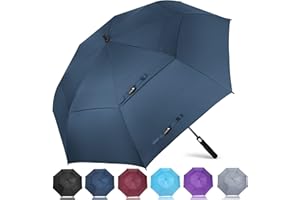 ZOMAKE Grand Parapluie de Golf M/L/XL/XXL Parapluies de Golf Grande Taille 2-4 Personnes Anti Tempete Extra Large Automatique Umbrella Golf Double Canopée De Homme Femme