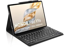 Occtingkind, Tastiera per Honor Pad X9a 11.5 pollici, Custodia con Tastiera per Honor Pad X9a 2025, Cover con Magnetica Staccabile Bluetooth Keyboard, Italiano Layout, UCB C, Nero