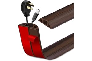 LSGCQ Canaletas para Cables Adhesiva canaleta pasacables para Suelo Cubiertas de Suelo para Cables pasacables de PVC (3m×2cm, Grano de Madera marrón Oscuro)