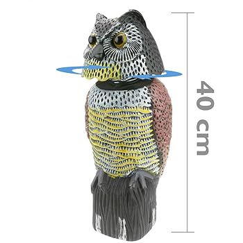 Gufo Spaventapasseri Da Giardino Con Testa Rotante - Decorazione Per Allontanare Uccelli E Roditori - Foto 6