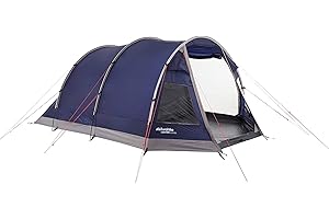Eurohike Rydal 500 Tent for 5 People with Darkened Bedrooms, Separate Living Area, 5 Man, Easy to Pitch, Tunnel, Sewn In Groundsheet, Spacious, Family Camping, Festivals, 2000mm HH
