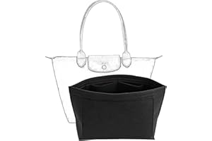 UMLIPOT Organizer per Longchamp Borsa L, Organizzatore Sentito Scomparti, Organizer Borsa Donna per Borse Tote Donna, Inserto Pieghevole per Organizer A Portafoglio per Longchamp (Nero,L)