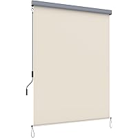 SONGMICS 1,4 x 2,5 m (B x L) Senkrechtmarkise für Balkon, Terrasse, mit Grauer Markisenkassette, Vertikalmarkise für…