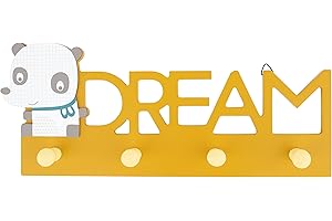 Bieco Dream Crochet Portemanteau Mural pour Enfant en Bois | 30 cm avec 4 Patères