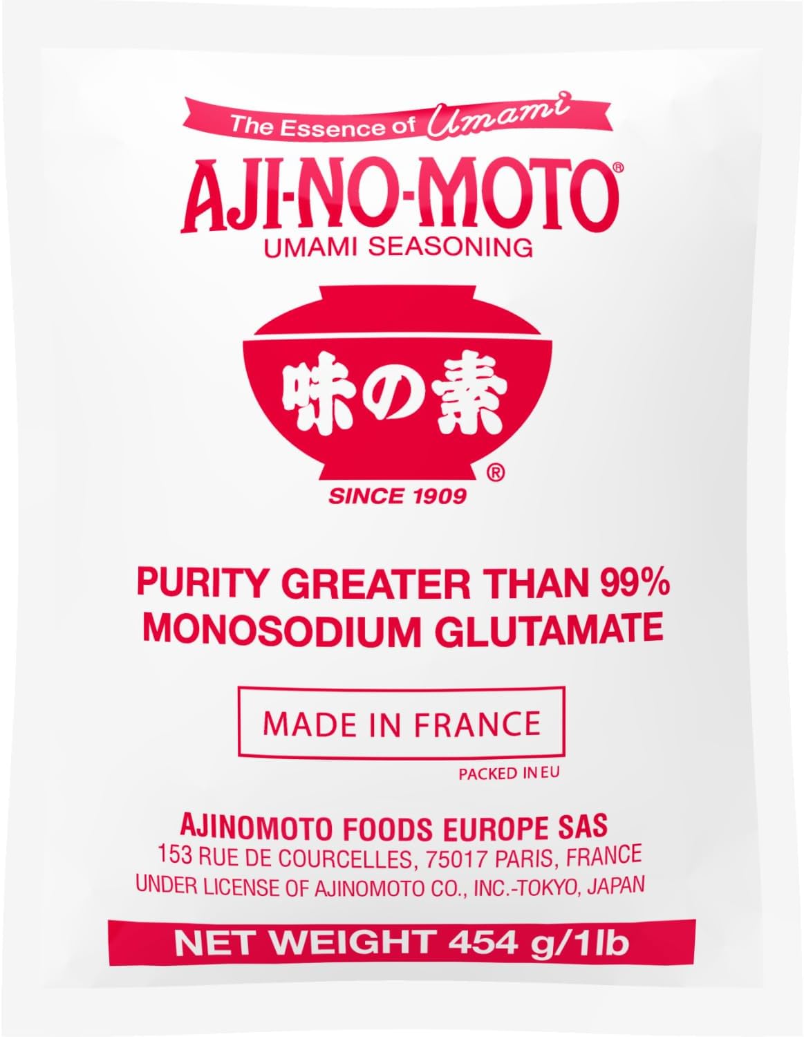 AJINOMOTO, Glutamato monosódico, 1 x 454 gr