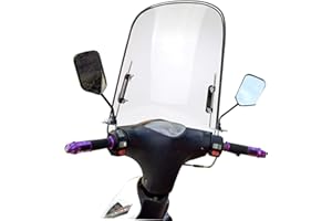 COJJ Motorrad Universal Windschutzscheibe, Motorrad Spoiler, Windschild Windschutzscheibe Für Motorräder Elektrische Fahrzeuge, Bruchsicheres, Winddichtes, Kältefestes PC-Schild 425mm X 460mm