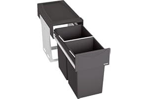 BLANCO BOTTON II 30/2 | Kunststoff, Stahlblech | 30er Unterschrank | System zur Bodenmontage hinter Schwenktüren | 2 x 15 Liter Eimer