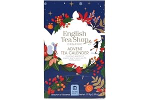 English Tea Shop Organic Advent Calendar 25 Tea Bag Sachets (Pack of 2, 25 Tea Bag Sachets - 13 different flavours)