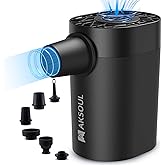 AKSOUL Electric Air Pump for Inflatables: Rechargeable 1600 3600mAh Battery & AA Battery Powered Mini Air Pumps for Pool Toys