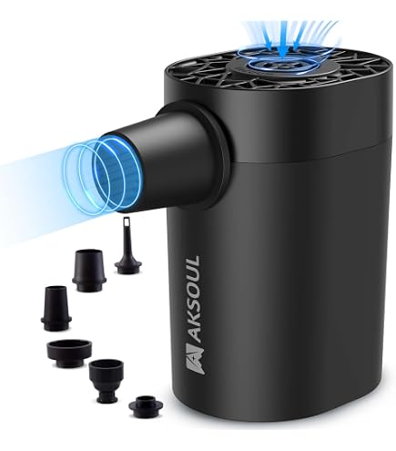 Pompe Électrique Airburst Pro – 2600mAh, USB, LED, Gonflage/Dégonflage Ultra Rapide, 48x48x61 Mm