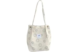 Bikasun Groß Umhängetasche Damen Cord Schultertasche Strandtasche Cord Tasche Crossbody Tasche Shopper Tote Bag Einkaufstasche Handtasche Shopper für Arbeit Einkaufen Schule