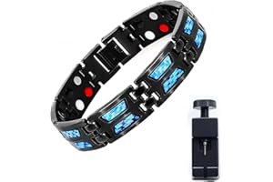 Argumub Noruion Far-Infrarot-Ionen-Armband,Magnetarmband Magnetbänder Für Herren Herrenarmband Längenverstellbar Mit