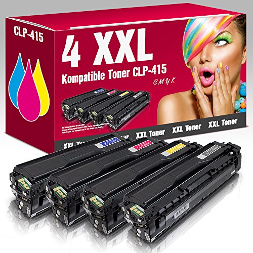 Multipack 4 Kompatible Toner für Samsung CLP415 CLP-415 CLX4195FW CLP415NW CLX4195FN CLP410 CLP415N CLX4195N CLX4100 Xpress C1860fw C1860 C1810W C1800 CLT-K504S CLT-C504S CLT-M504S CLT-Y504S ms-point®
