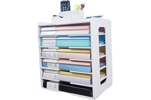 KINVVR Office Desk Letter Tray Sorter Document Book Mailbox Bill Magazine Shelf Rack Desk Organizer,Desktop A4 Paper File Storage Organizer Holder for Home Office School Classroom(7 Tier-L)