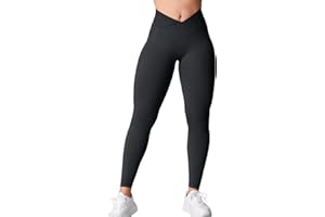 YEOREO V Waist Sport Leggings for Women Scrunch Bum Leggings Gym V Cross High Waist Yoga Pants Seamless Workout Leggings