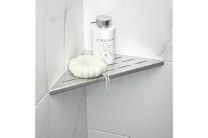Bernkot Étagère d'angle de douche en acier inoxydable 304 avec design à emboîture, étagère de douche de 25,4 cm pour mur carrelé, sans perçage, brossé, 1 pack'