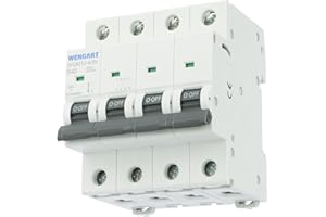 Wengart Interruttore in miniatura trifase WGM12-63H, AC230V/400V 40A 4P 10kA, B-Char, alta resistenza al cortocircuito, materiali resistenti al fuoco per proteggere i sistemi elettrici domestici