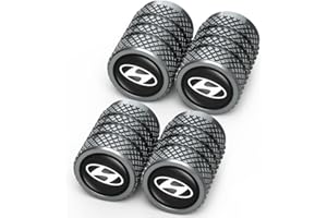 INTERTEST 4pcs Auto Ventilkappen Legiertes Ventilkappen mit Logo Auto Reifenventil Kappe Staubkappen Zubehör für Autoreifen Kompatibel mit Hyundai Santa Fe Palisade Kona Elantra Pathfinder Titan Serie,Black