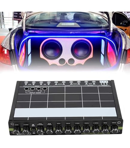 Loufy Auto Égaliseur Graphique 9 Bandes Complet + Filtre Réglable - Amplificateur Voiture