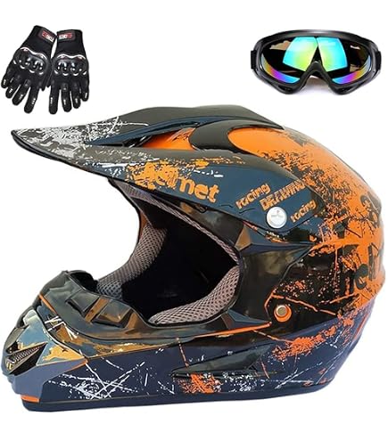 Kinder Motocross Helm – ECE R22.06 Zertifiziert, Fullface Für Offroad (Größen S-XL