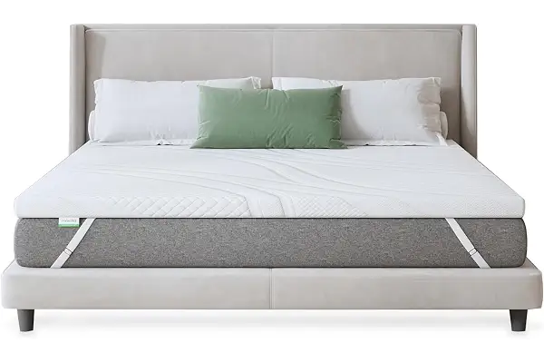 Novilla Topper Viscoelástico 135x190 5 cm, Topper Colchón de Gel, Sobrecolchón Memory Foam Mattress Topper, Topper de Bambú, Cubrecolchón Extraíble y Lavable, Blanco