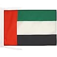 AZ FLAG - United Arab Emirates Flag - 18'' x 12'' - 100% Polyester Emirati Small Banner with Two Cords - Fade Resistant - Vivid Colors - 18x12 in - 45x30 Cm