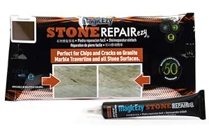 MagicEzy Stone RepairEzy (czekolada): trawertyn, wapień, granit, kwarc lub marmur zestaw naprawczy - szybko naprawiaj pęknięcia i odpryski - naprawa blatu - wypełniacz szwów
