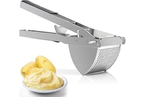 SUREWIN Potato Ricer Mashers Manual Mashed Vegetables Fruit Press, Lemon Squeezer, Baby Food Strainer Potato Ricer 100% Stainless Steel and Premium Silicone Handle 11.4x3.1x6.5 in
