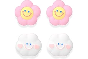 MatoSan 4 x nakładki na joysticki kompatybilne z Nintendo Switch Grip Joy Con Grip Switch Lite, akcesoria OLED, uchwyty na kciuki, Nintendo Switch, nakładki na kciuki (chmura kwiat)