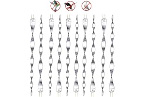 May Huang 12 Piezas Varillas Reflectantes Repelentes de Pájaros,Ahuyentador de Pájaros Repelente de Aves 30cm Espiral de Viento Reflectante,para Evitar Que Las Aves Protejan Flores y Jardines