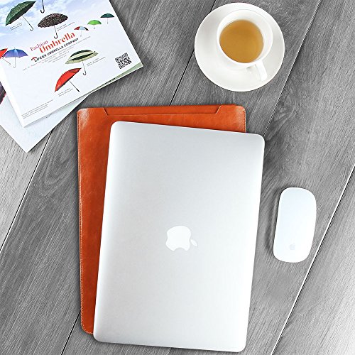 GENORTH® Wasserdicht Mikrofaser PU Leder Laptop Hülle für MacBook Air & Macbook Pro 13,3 Zoll, MacBook Schutzhülle, Hülle, Case, Cover, tasche ,MacBook Pro Retina 13 Zoll Hülle mit Handgriff, geschütztes Inneres und externes Mousepad(13 Zoll, Braun) - 7