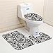 Produktbild PLYY 3 Stücke Badezimmer Matte Set Rutschfeste Sockel Teppich + Deckel Toilettendeckel + Badematte (Geometrische Muster), C