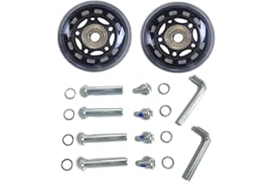 LOTOWELZON Rotelle di ricambio per valigia, ruote in gomma, 75 mm, per trolley Samsonite con cuscinetti a sfera da 8 mm, set di riparazione (OD75 x 24 mm/2,95 x 0,94 cm)