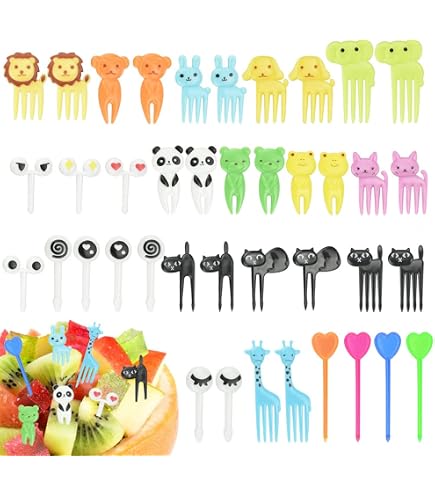 Fourchettes à Fruits Colorées - Lot De 200, En PP Alimentaire, 3,1 Pouces, Pour Fêtes, Bureaux, écoles