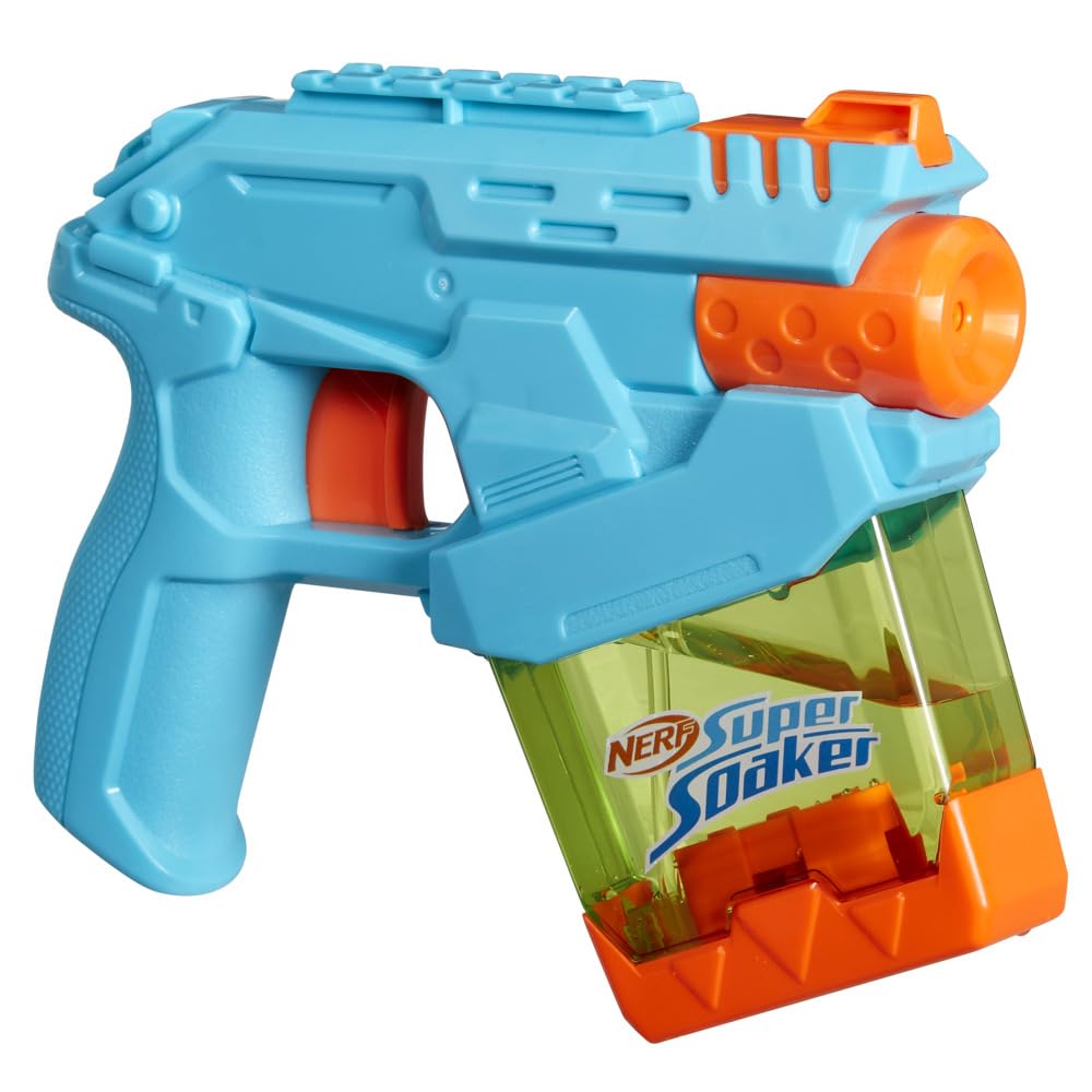 Hasbro Nerf Super Soaker Mini Dunk-Fill, Blaster Giocattolo ad Acqua, per Bambini e Bambine dai 6 Anni in Su, Serbatoio da 100 ml Facile da Riempire, Arancio e Celeste