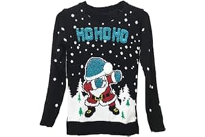 mymixtrendz Kids Girls Boys Knitted Christmas Xmas Santa Ho Ho Dabbing New Jumper Sweater Top 3/12 Years