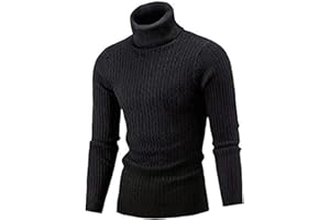 Belovecol Maglione Dolcevita a Collo Alto Aderente da Uomo con Collo Alto e Maglioni