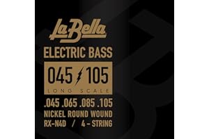 LA BELLA LaBella RX-N4D Bass Rx - Cuerdas chapadas en níquel