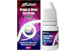 Ocufresh Bright & Moist Eye Drops | for Dazzling White Eyes | Whitens red Eyes | Added Moisturising Formulation | Easy to Carry on-The-go | Gentle on Eyes | Suitable for All Eye Colors | 10ml