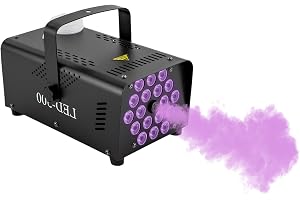 Rökmaskin, 500 W, 13 färger, RGB, färgövergång, glittrande, smidigt effekt, bärbar rökmaskin med 18 lysdioder och fjärrkontroll för fester, scenframträdanden