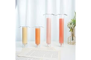 Tuzsocr Moulle Bougie Plastique, Moule Bougie Cylindrique, Moule à Bougies Pilier DIY en forme de Bougie 3D, pour bougies d'église, Noël, dîner, Saint-Valentin, décoration de la maison (L-3,5 x 15 cm)