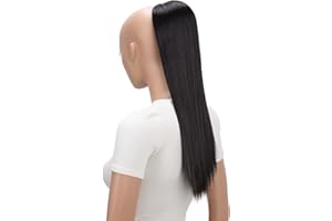 ‎CAISHA CAISHA 55cm Haarteil Nina mit Kordelverschluss Zopf Haarverlängerung Glatt Schwarzbraun PH503