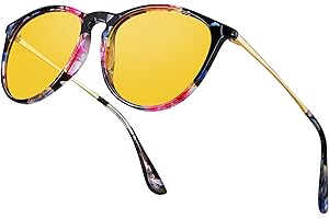 Bircenpro Night Vision Glasses for Women: TR90 Anti-Glare Night Driving Glasses Reduce Eye Strain for Drivers Rain Snow Fog