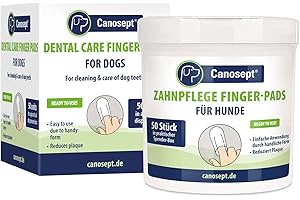 Canosept Dischetti Pulizia Denti Per Cani 50 Pezzi - Prodotto Per La Pulizia Dei Denti Del Cane Per La Cura Dei Denti E L'Igiene Orale - Deodorante Per L'Alito Del Cane - Pulizia denti cane